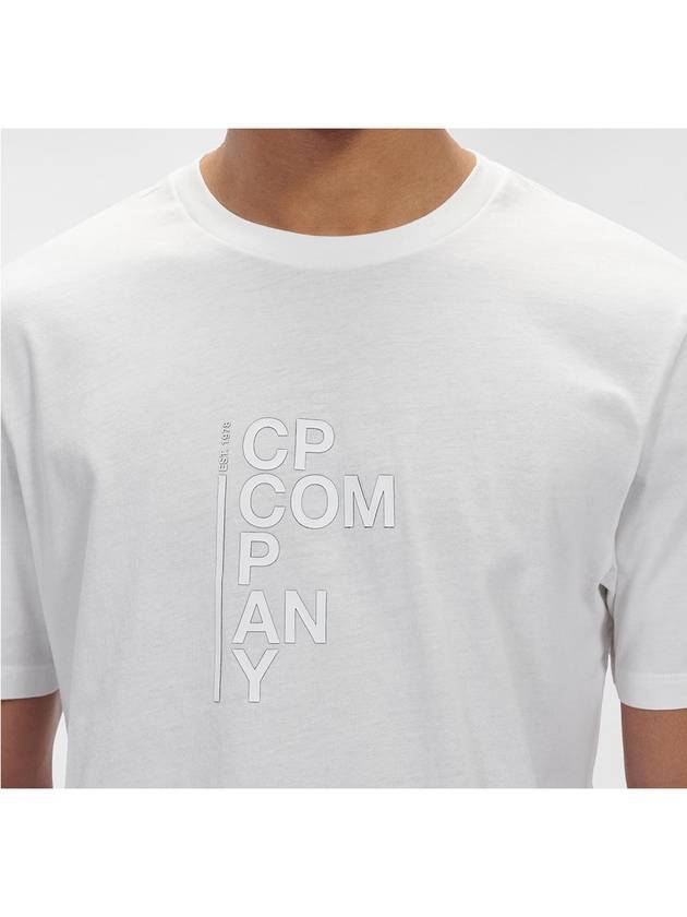 Logo Print Short Sleeve T-Shirt White - CP COMPANY - BALAAN 5