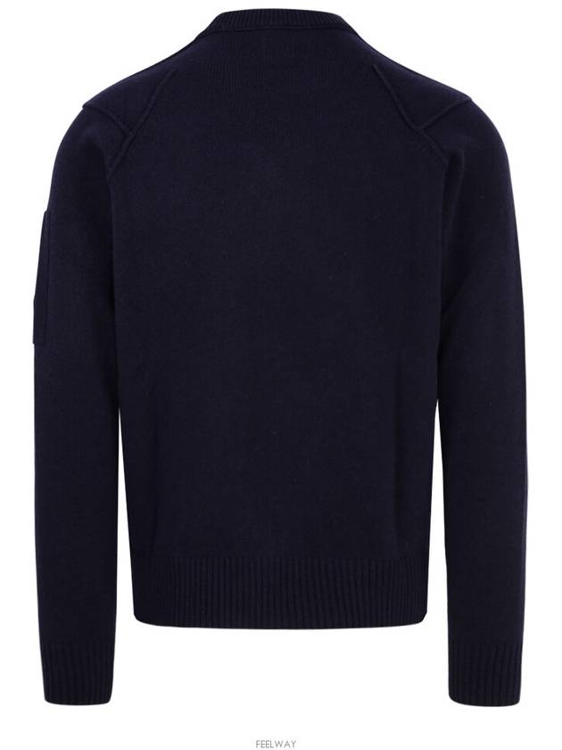 Lens Wappen Wool Blend Knit Top Navy - CP COMPANY - BALAAN 4