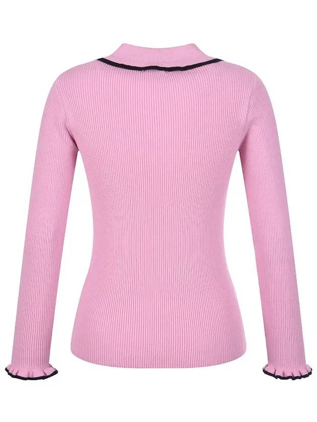 Collar neck sleeve frill ribbed knit MK3SP071PIK - P_LABEL - BALAAN 3