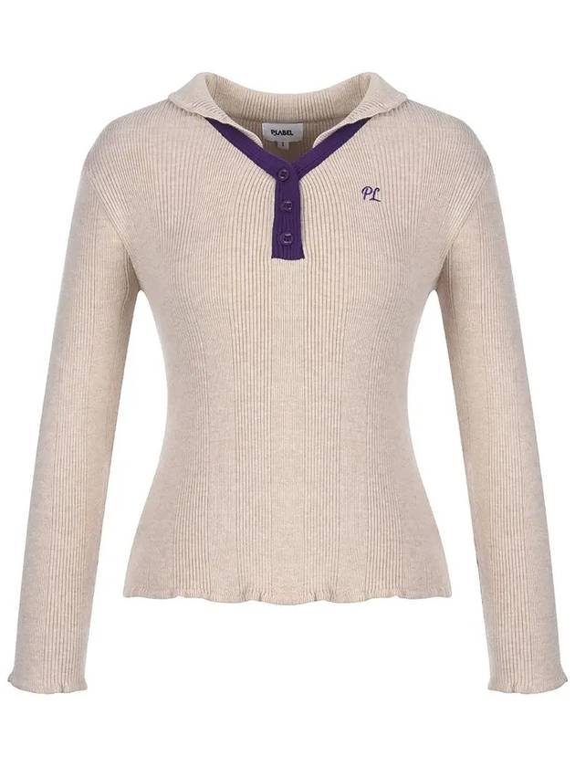 Color combination collar ribbed knit MK3AP404 - P_LABEL - BALAAN 7