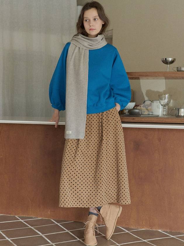 Round Volume Sleeve Brushed Sweatshirt Blue - AVANT-G - BALAAN 3