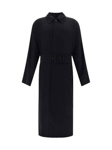 Belted Maxi Trench Coat Black - BALENCIAGA - BALAAN 1