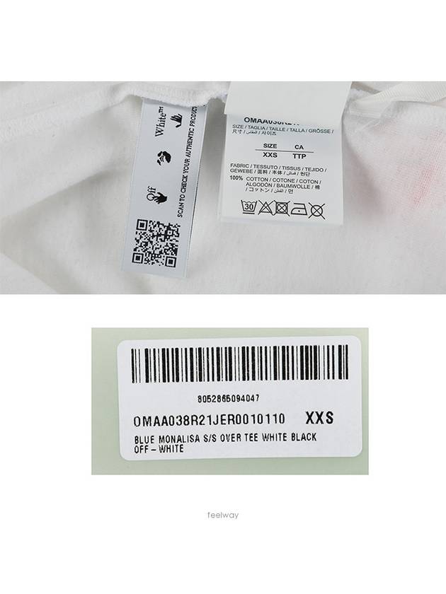 Mona Lisa Print Round Short Sleeve T-Shirt White - OFF WHITE - BALAAN 8