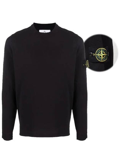 Wappen Patch Crew Neck Knit Top Navy - STONE ISLAND - BALAAN 2