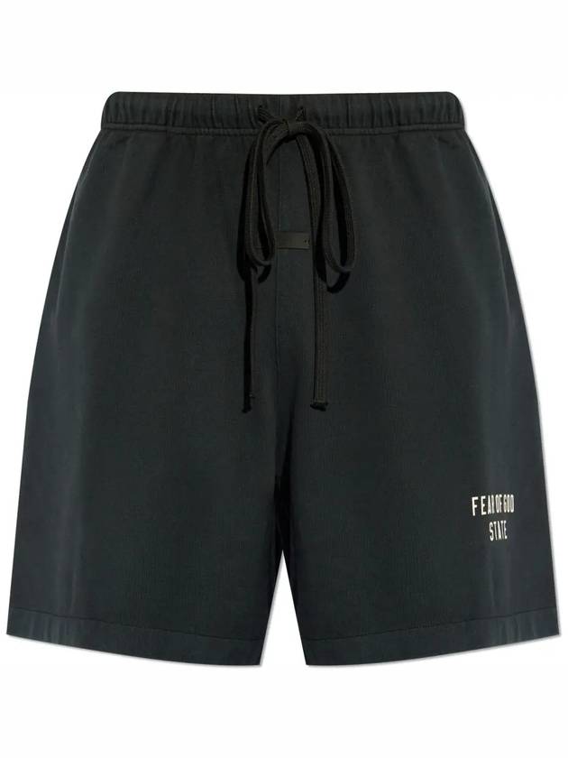 Heavy Jersey Soccer Shorts Black - FEAR OF GOD - BALAAN 3