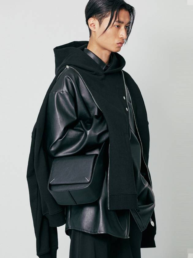 Front Double Zipper Hoodie Black - S SY - BALAAN 4