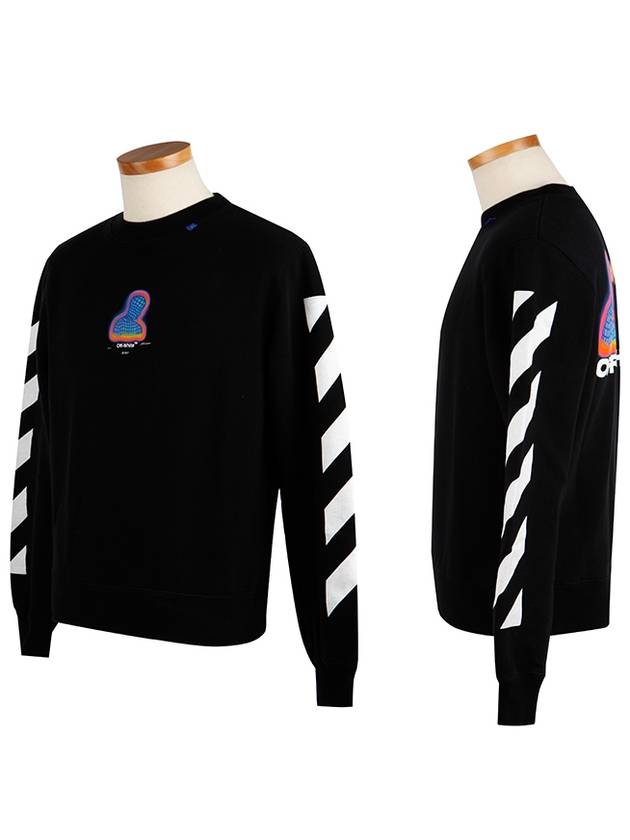 Thermo Striped Sweatshirt Black - OFF WHITE - BALAAN 4