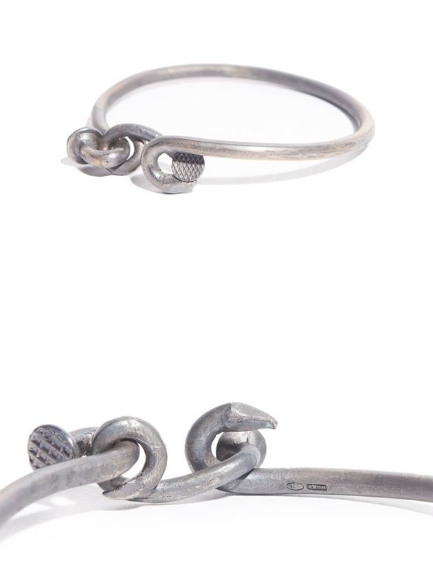 Double Head Nail Bracelet Silver - GUIDI - BALAAN 6