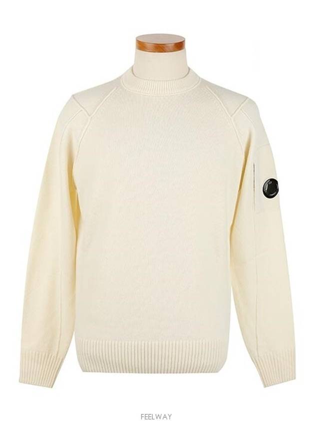 Lens Wappen Wool Knit Top Ivory - CP COMPANY - BALAAN 2