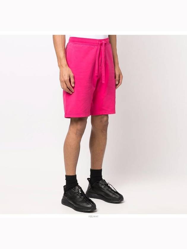 Wappen Patch Fleece Bermuda Shorts Pink - STONE ISLAND - BALAAN 3