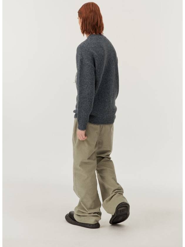 Alpaca Embroidered Knit Sweater Midnight Blue - MONTSENU - BALAAN 4