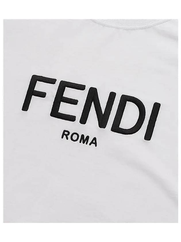 Embroided Logo Cotton Short Sleeve T-Shirt White - FENDI - BALAAN 6