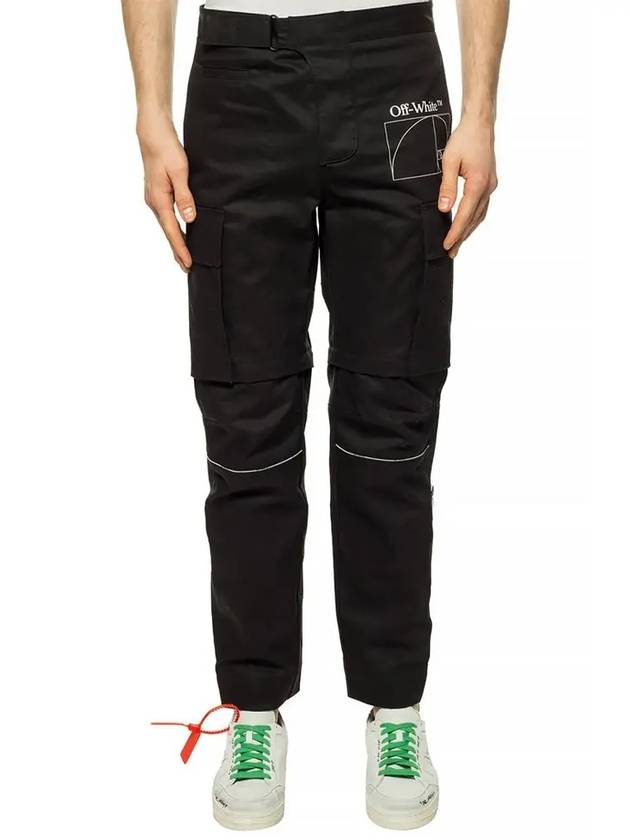Logo Zipper Cargo Straight Pants Black - OFF WHITE - BALAAN 5