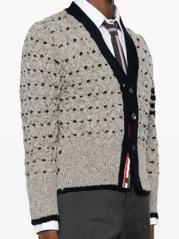 4 Bar Cable Knit Top Grey - THOM BROWNE - BALAAN 5