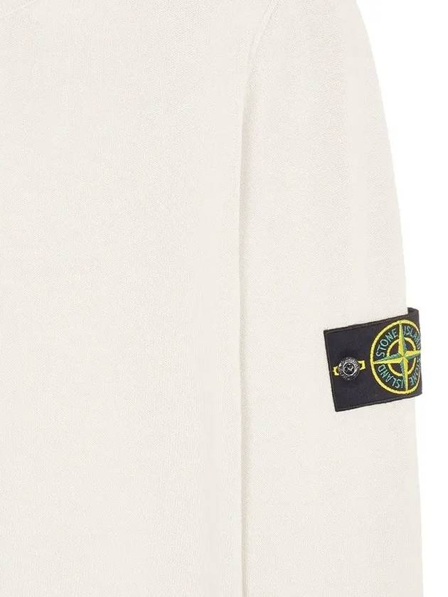 Wappen Patch Crew Neck Soft Cotton Knit Top Ivory - STONE ISLAND - BALAAN 5