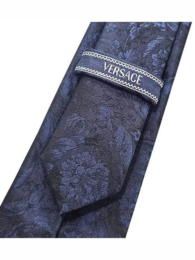 Barocco Jacquard Silk Tie Blue - VERSACE - BALAAN 4