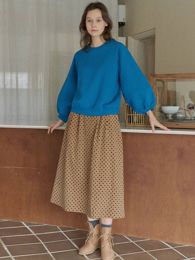 Round Volume Sleeve Brushed Sweatshirt Blue - AVANT-G - BALAAN 4
