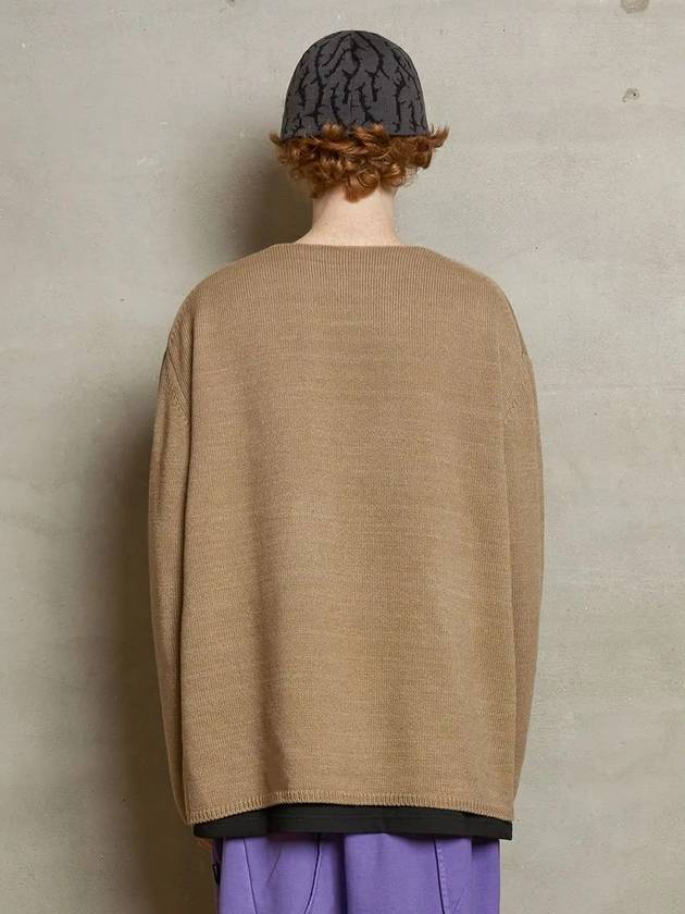 Hole Round Knit Top Beige - UNALLOYED - BALAAN 4