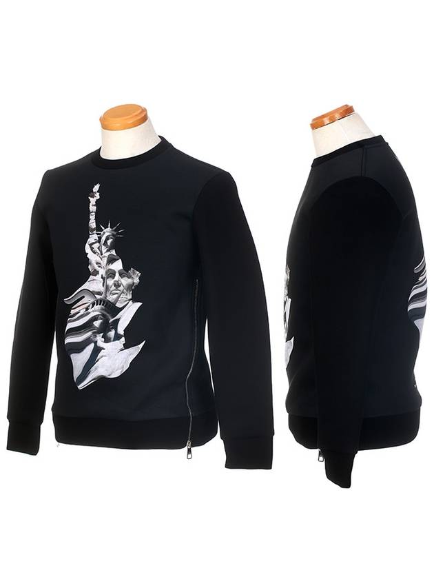 NEIL BARRETT Statue of Liberty Sweatshirt BlackPBJS136D B520S 01 BALAAN