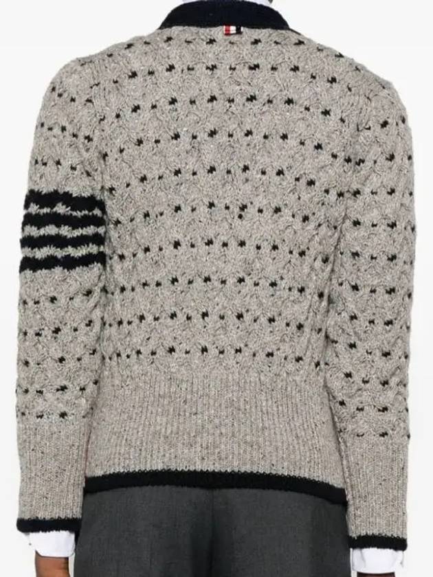 4 Bar Cable Knit Top Grey - THOM BROWNE - BALAAN 6