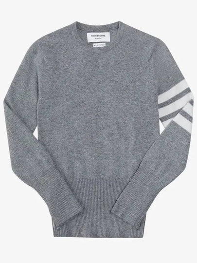 Women's 4 Bar Classic Cashmere Pullover Knit Top Light Grey - THOM BROWNE - BALAAN 2