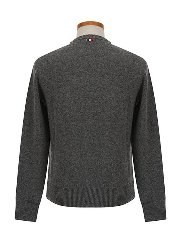 Men's Logo Embroidered Knit Top Grey - MONCLER - BALAAN 4