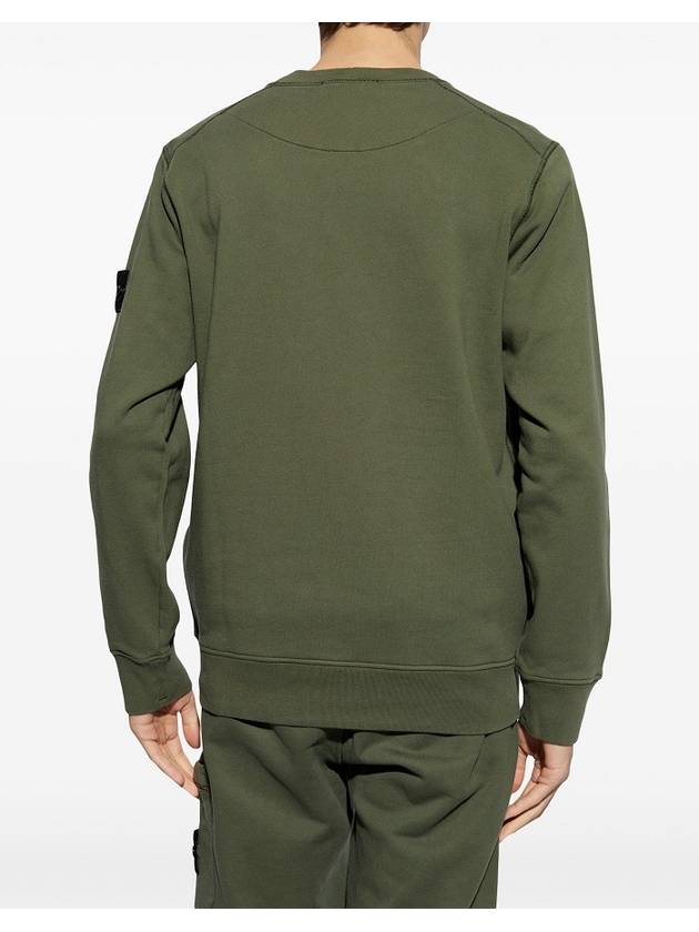 Compass Patch Cotton Sweatshirt Musk Green - STONE ISLAND - BALAAN 4