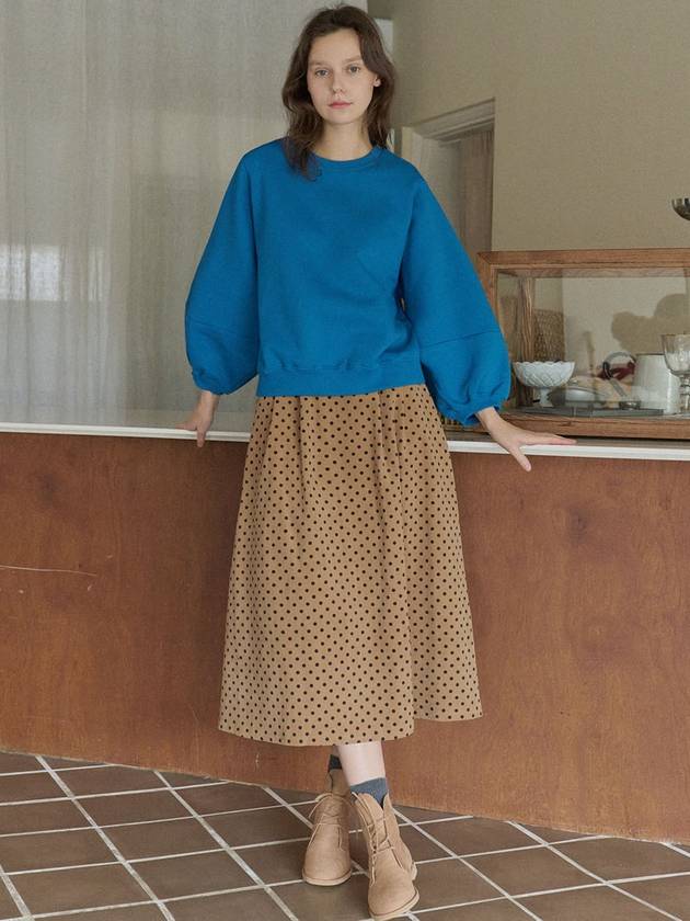 Round Volume Sleeve Brushed Sweatshirt Blue - AVANT-G - BALAAN 5