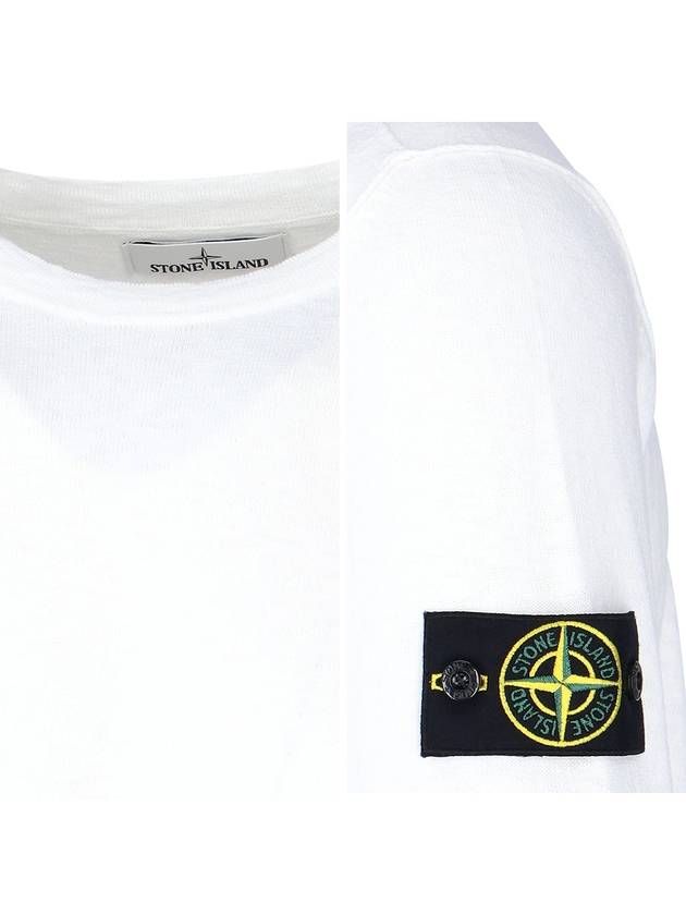 Wappen Patch Crew Neck Knit Top White - STONE ISLAND - BALAAN 5