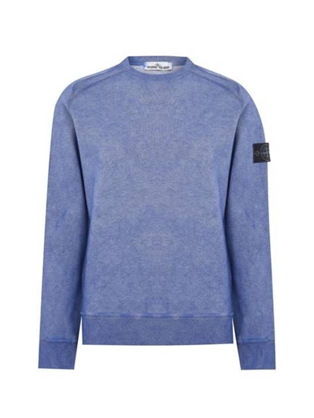 STONE ISLAND Stone Island 62290 Dust Color Treatment Crewneck Sweatshirt Blue Melange Up to 80 Off at BALAAN