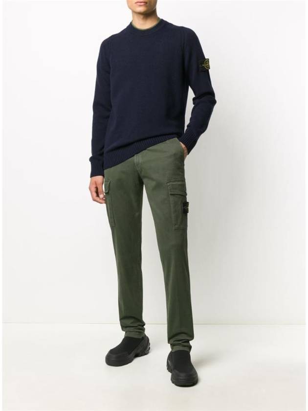 Wappen Patch Round Neck Knit Top Dark Navy - STONE ISLAND - BALAAN 6
