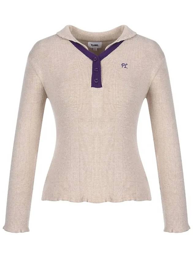 Color combination collar ribbed knit MK3AP404 - P_LABEL - BALAAN 3