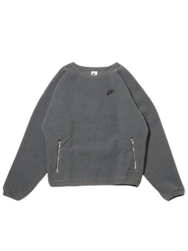 Club Fleece Winterized Crew Neck Sweatshirt Iron Grey - NIKE - BALAAN 1