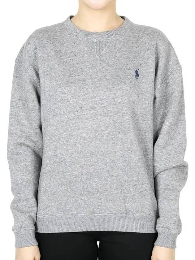 Embroidered Logo Cotton Sweatshirt Grey - POLO RALPH LAUREN - BALAAN 3
