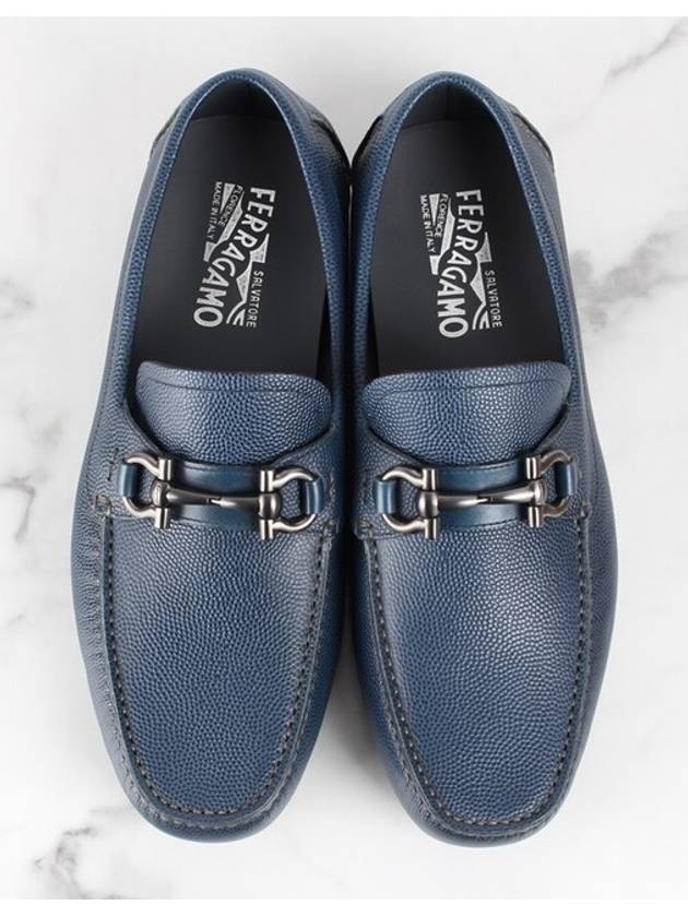 Ferragamo Gancini leather loafer navy 9 5 285 - SALVATORE FERRAGAMO - BALAAN 9