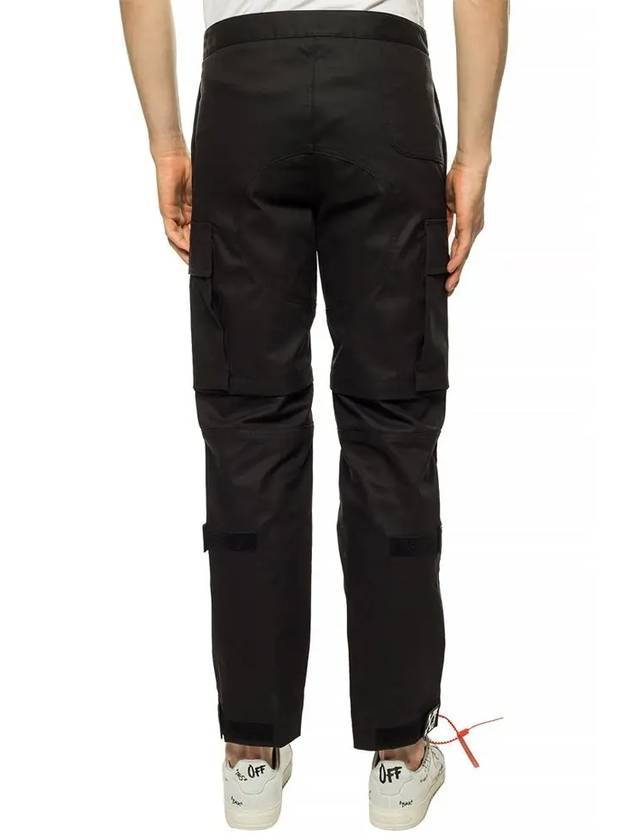 Logo Zipper Cargo Straight Pants Black - OFF WHITE - BALAAN 4
