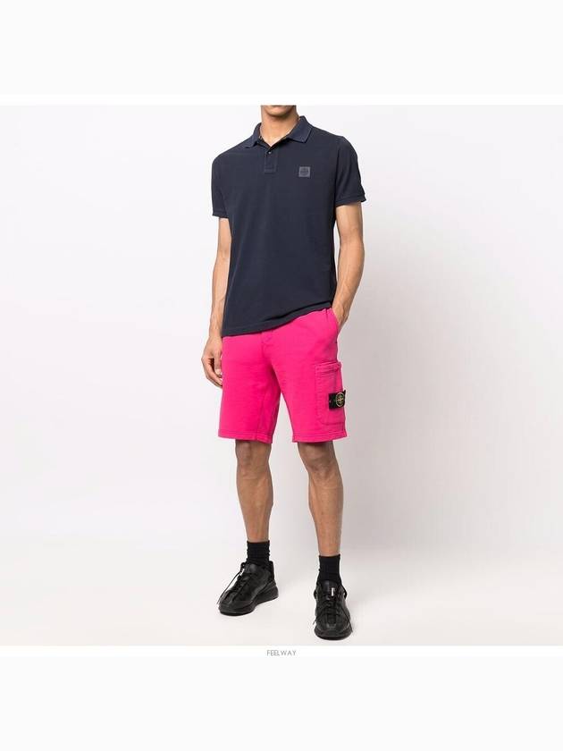 Wappen Patch Fleece Bermuda Shorts Pink - STONE ISLAND - BALAAN 5