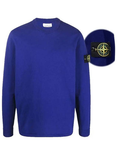 Wappen Patch Crew Neck Knit Top Purple Blue - STONE ISLAND - BALAAN 2