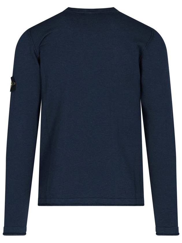 Wappen Patch Crew Neck Knit Top Navy - STONE ISLAND - BALAAN 4
