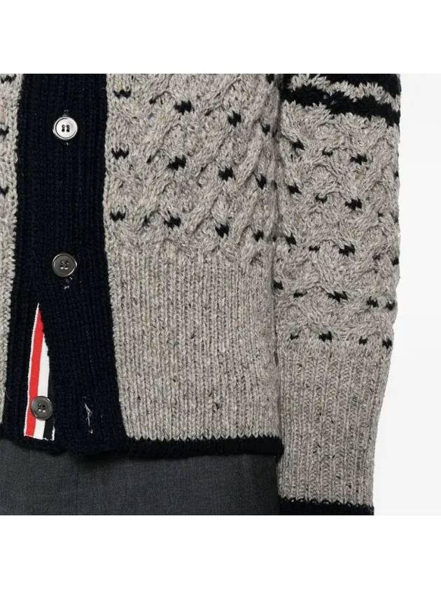 4 Bar Cable Knit Top Grey - THOM BROWNE - BALAAN 4