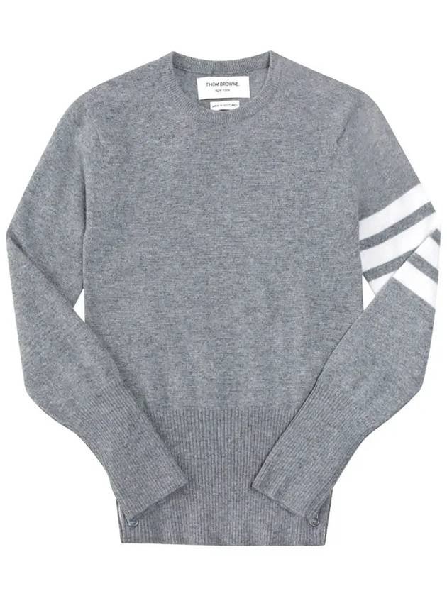 Women's 4 Bar Classic Cashmere Pullover Knit Top Light Grey - THOM BROWNE - BALAAN 6