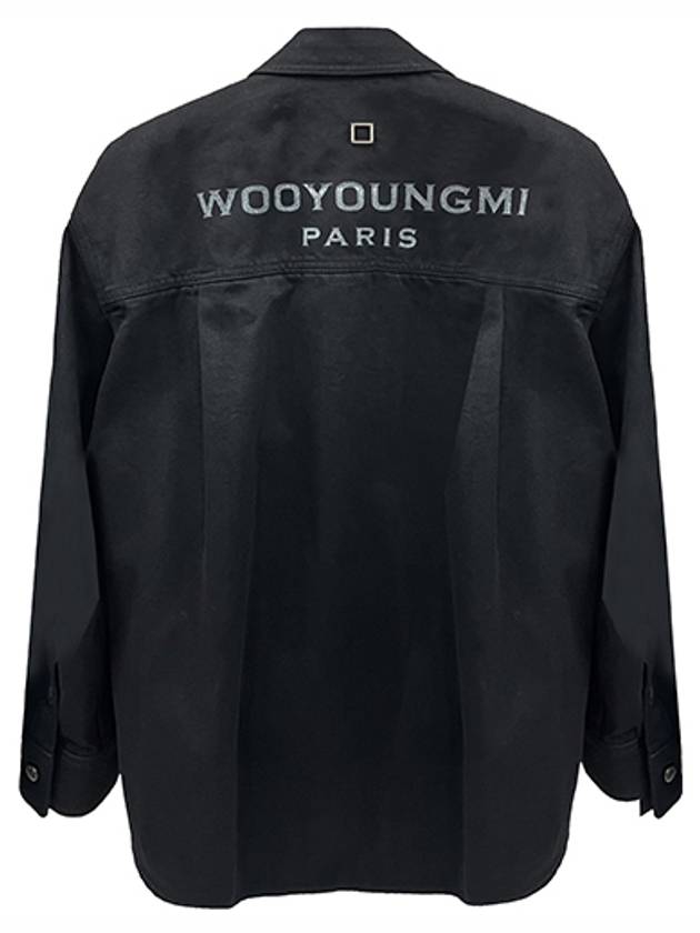 Back Logo Button Denim Long Sleeve Shirt Black - WOOYOUNGMI - BALAAN 2