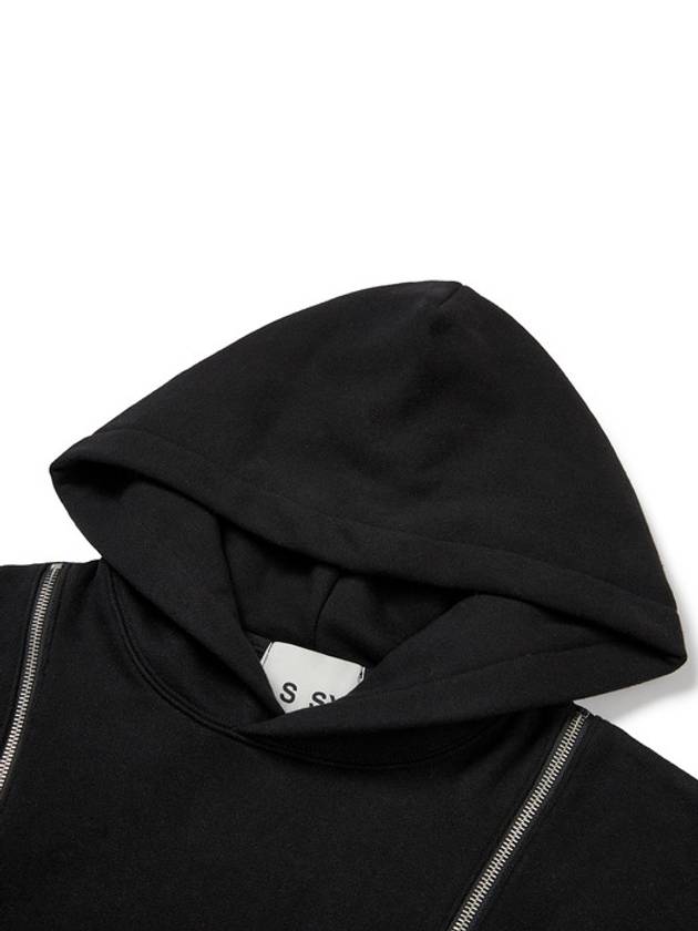 Front Double Zipper Hoodie Black - S SY - BALAAN 6