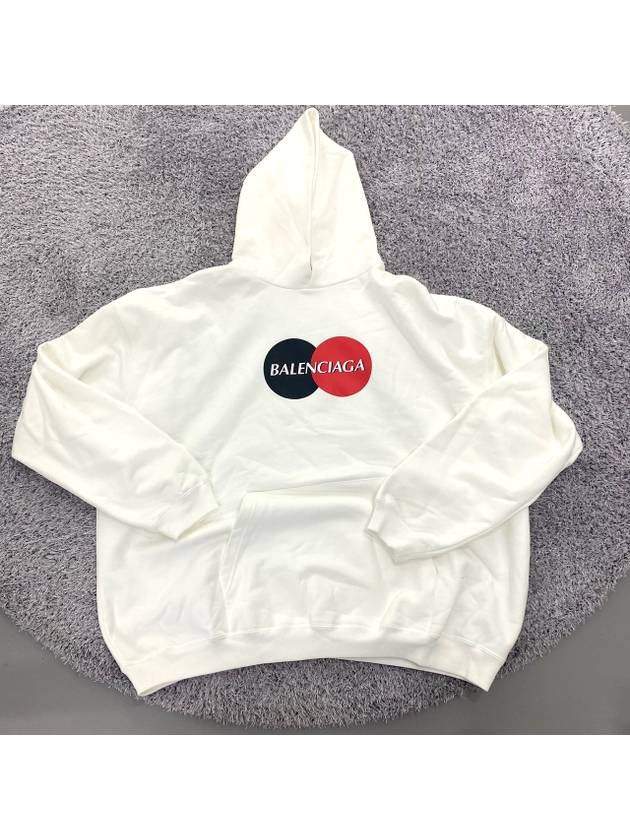 BALENCIAGA Mastercard logo overfit hooded sweatshirt white BALAAN