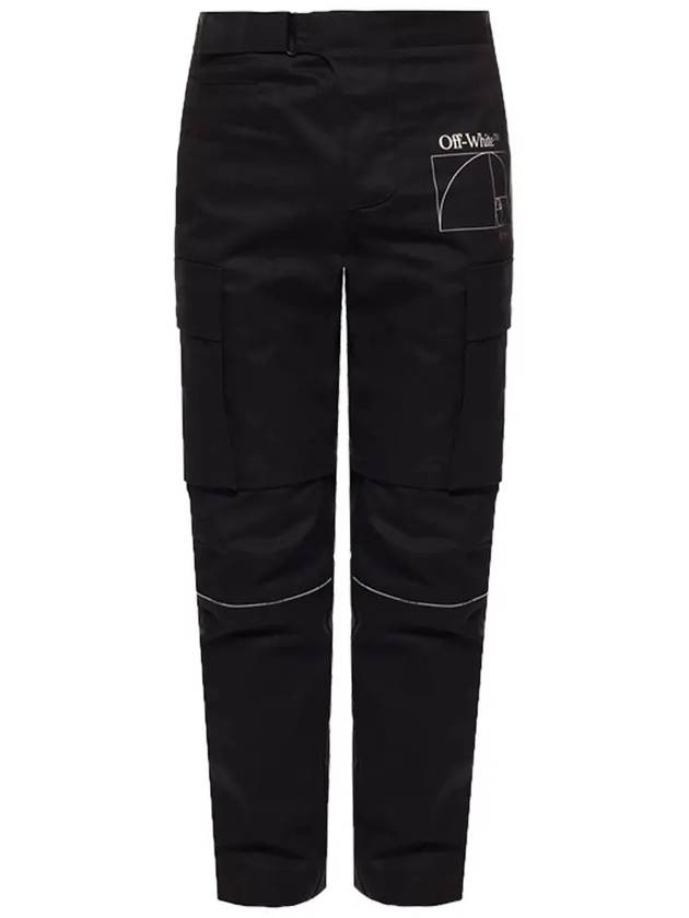 Logo Zipper Cargo Straight Pants Black - OFF WHITE - BALAAN 3