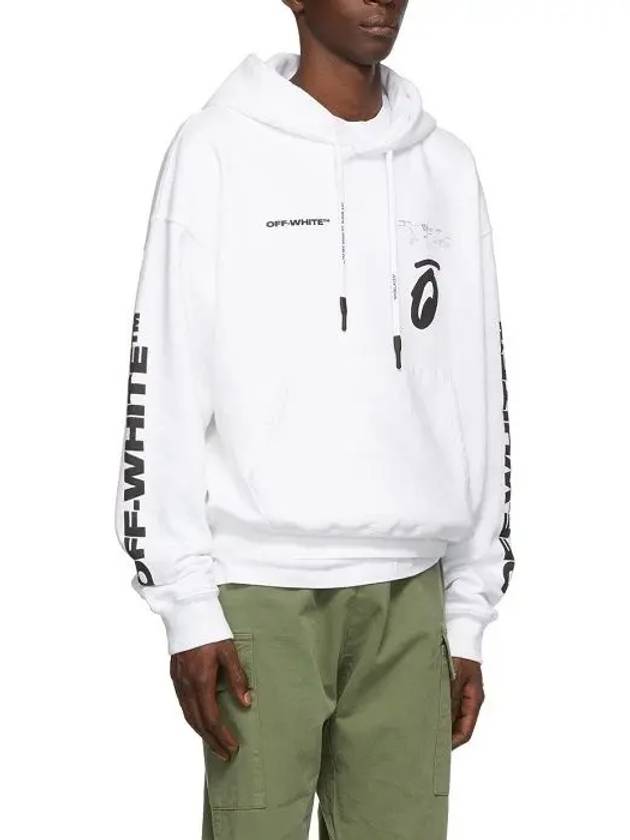 Split Arrow Overfit Hoodie White - OFF WHITE - BALAAN 5