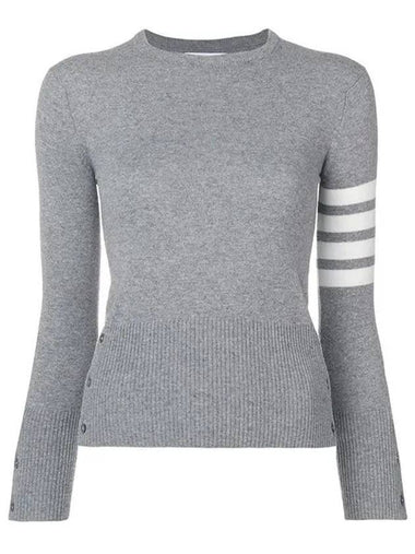Women's 4 Bar Classic Cashmere Pullover Knit Top Light Grey - THOM BROWNE - BALAAN 1