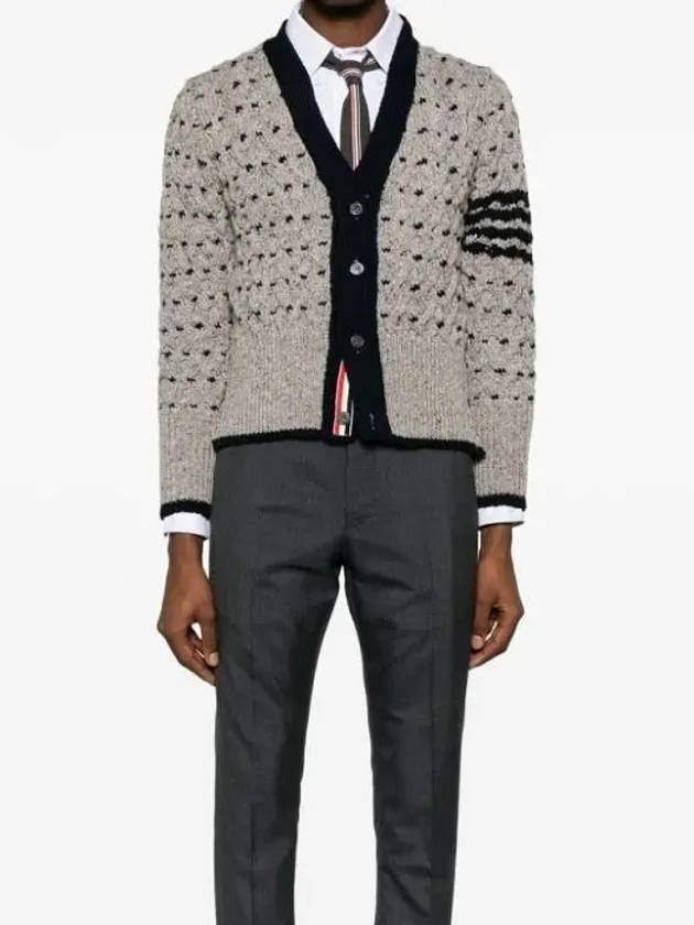 4 Bar Cable Knit Top Grey - THOM BROWNE - BALAAN 3