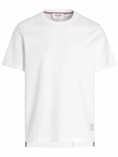Men's Side Slit Relaxed Short Sleeve T-Shirt White - THOM BROWNE - BALAAN 2