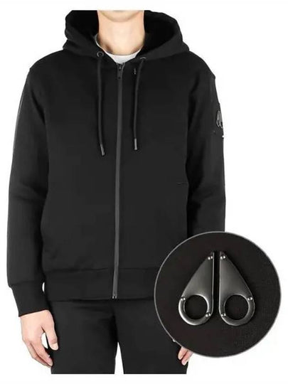 Tilden Fox Fur Zip Up Hoodie Black - MOOSE KNUCKLES - BALAAN 2